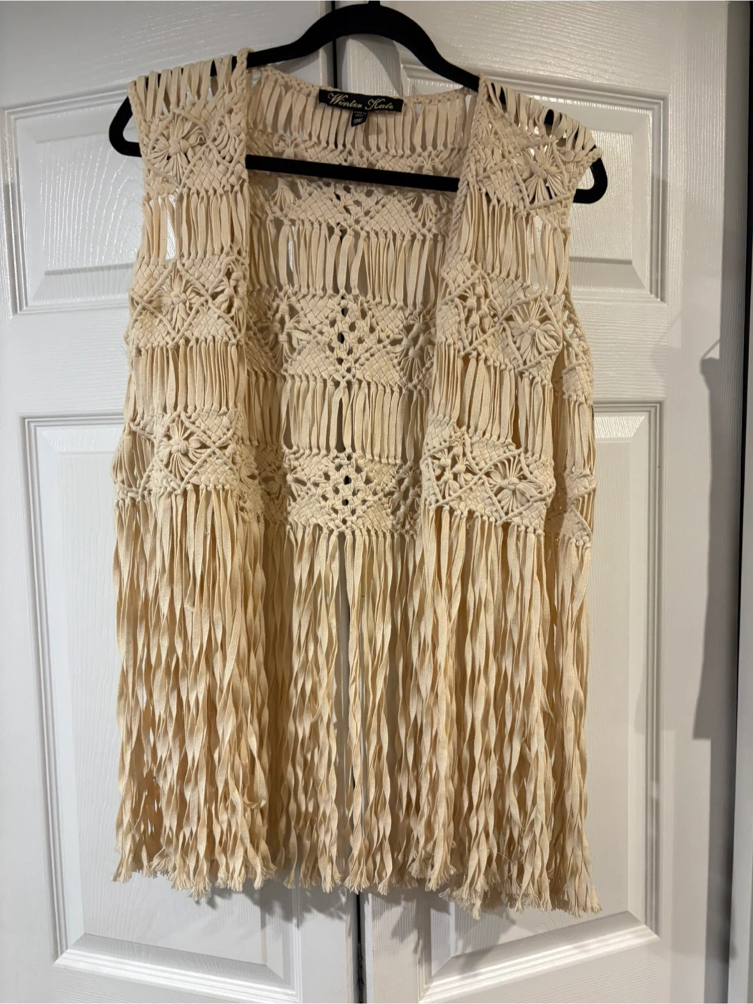 Winter Kate Cream Macrame Vest