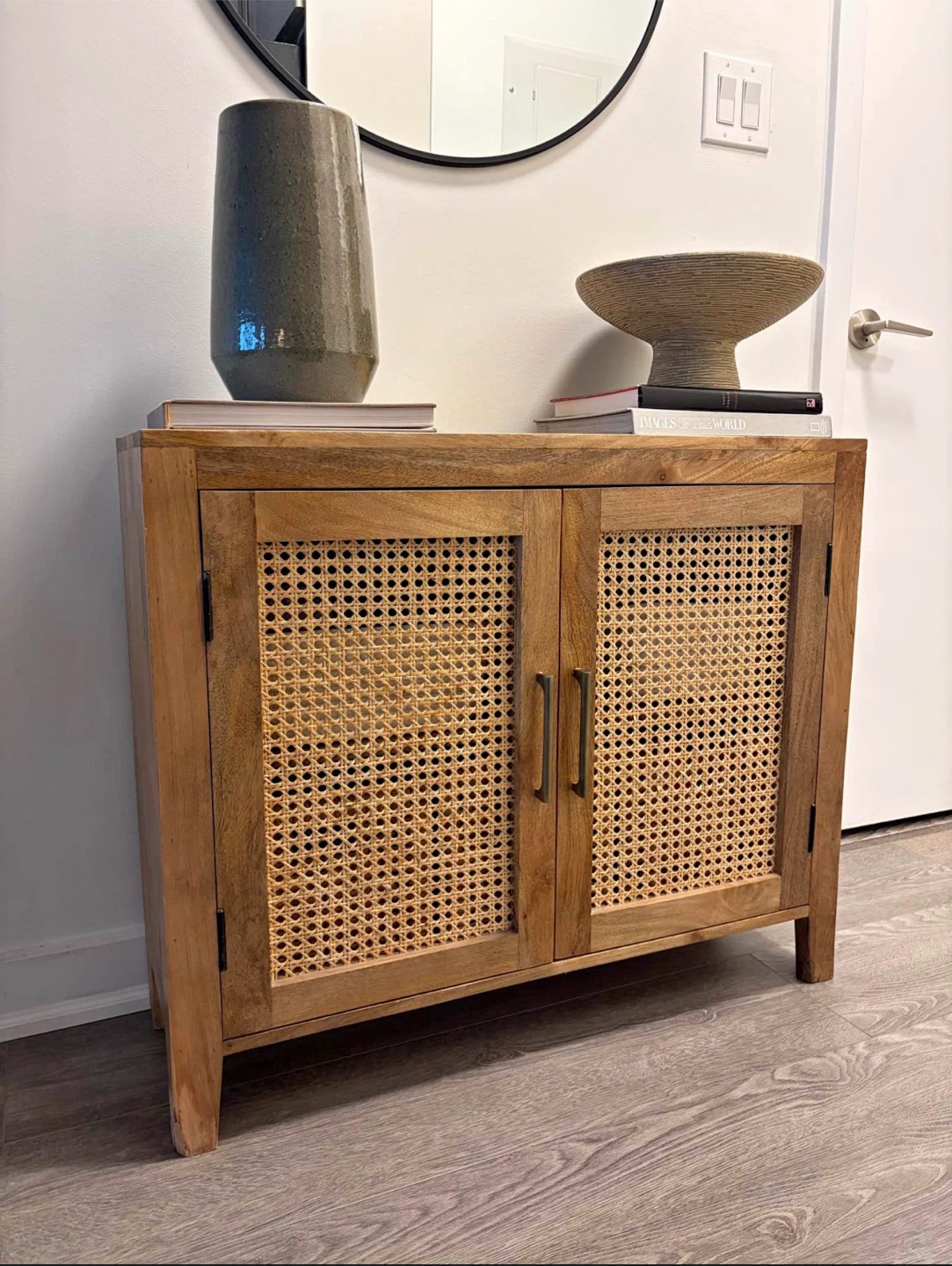 Wood & Rattan Cabinet / Sideboard