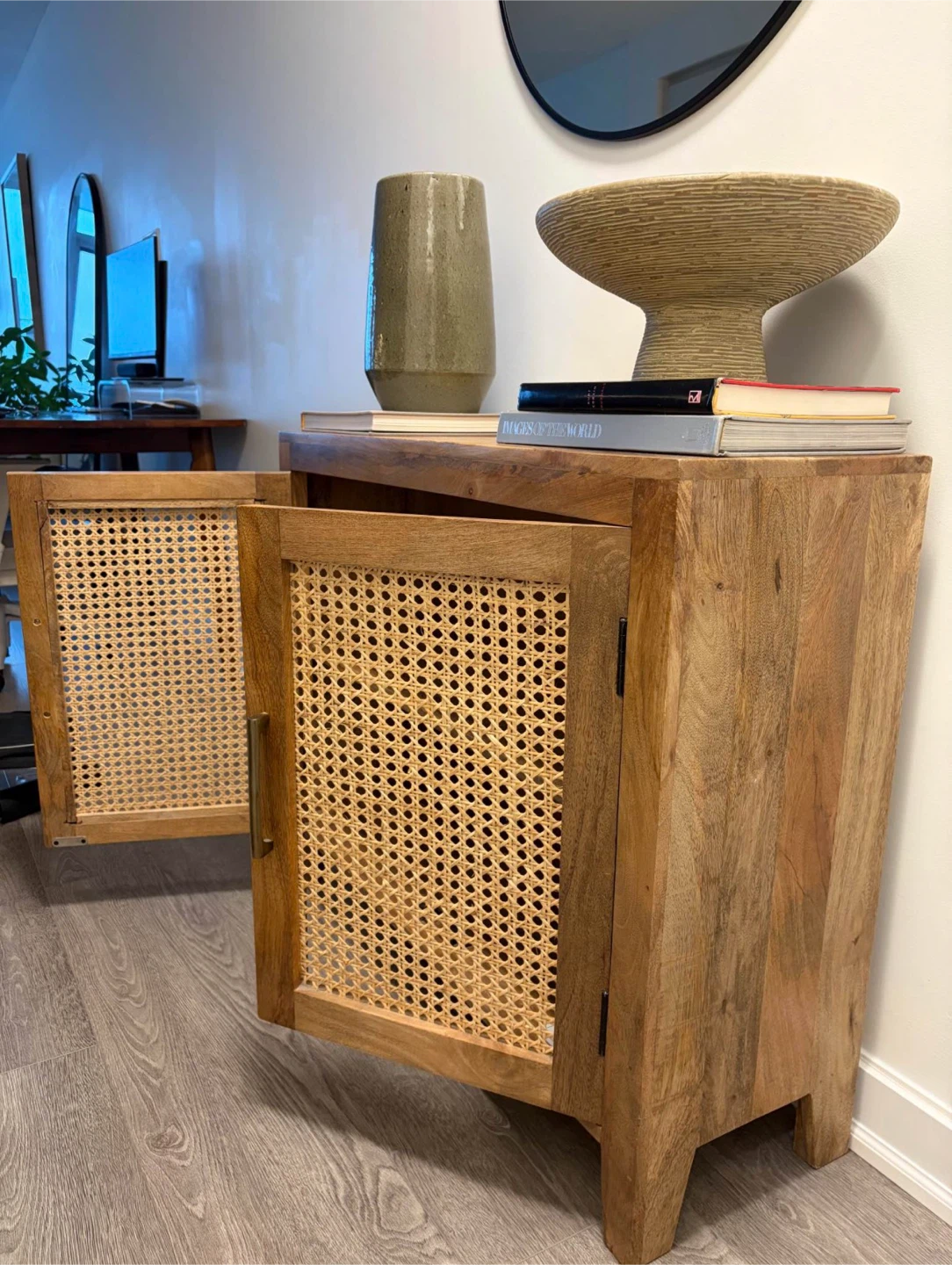Wood & Rattan Cabinet / Sideboard - photo 5