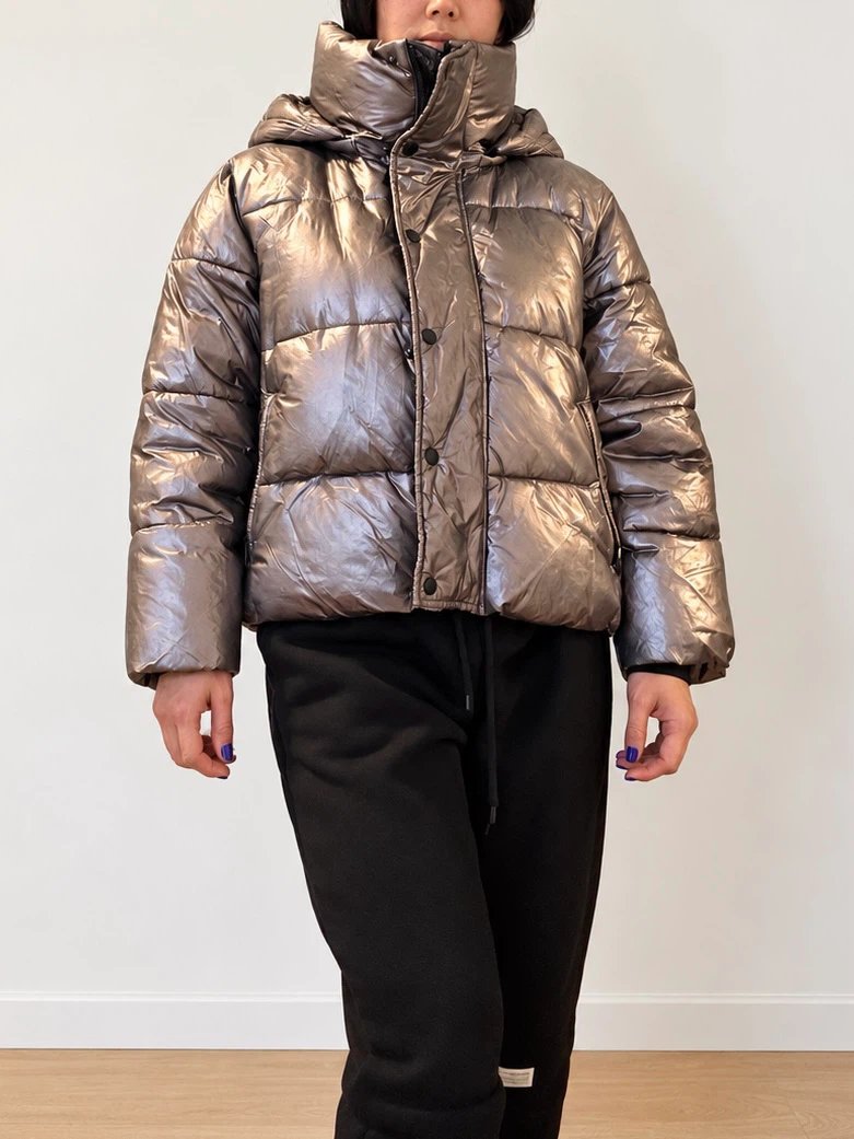 GAP SP Petite Metallic Puffer Jacket