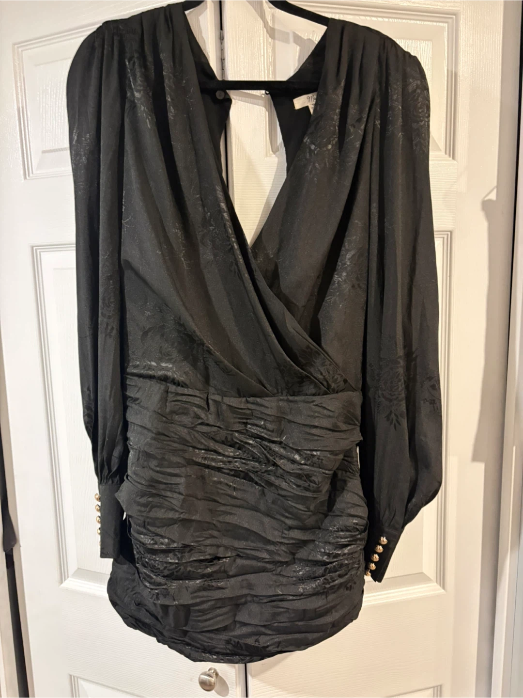 Mable black long-sleeve dress, size Medium