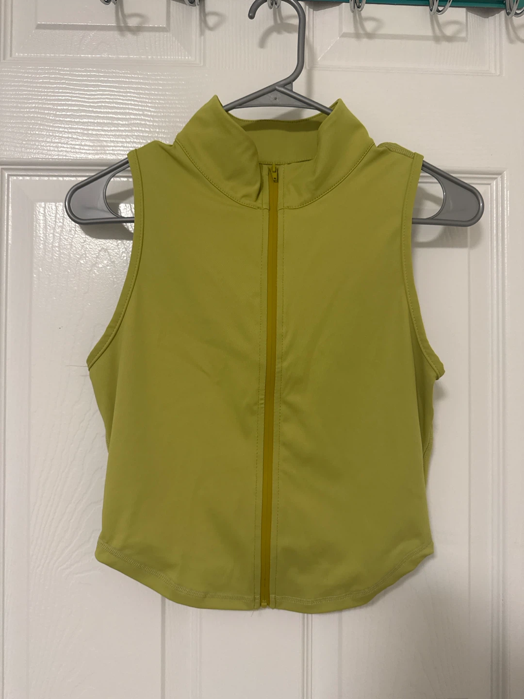 Sleeveless Mock Neck Zip Top