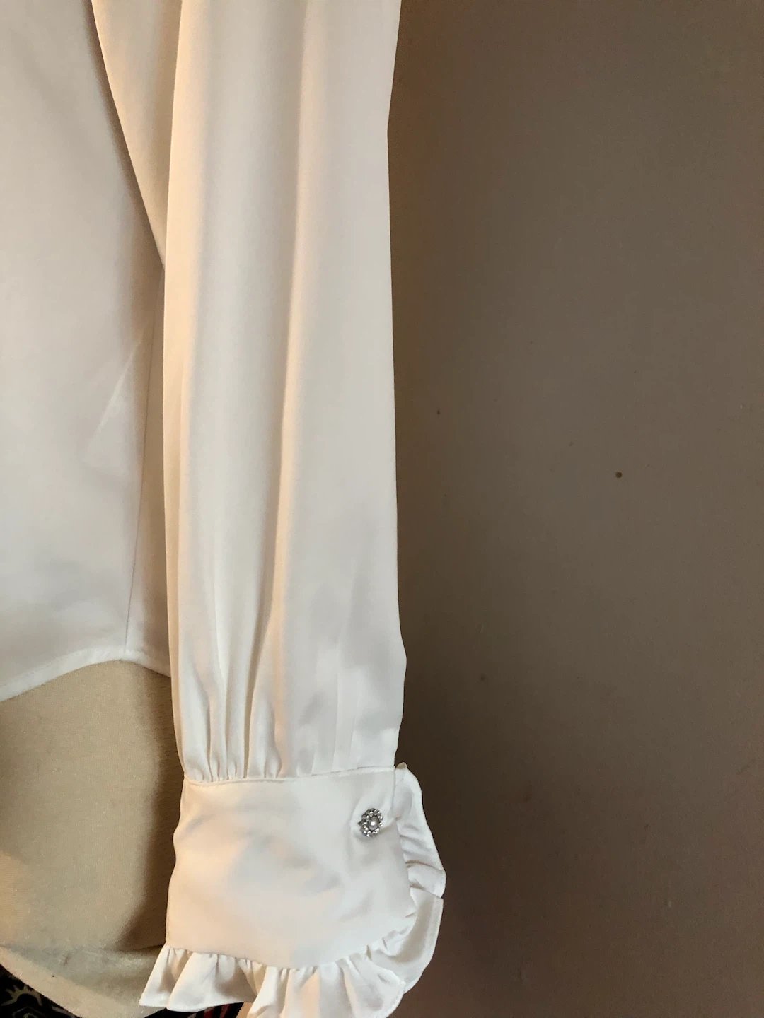 Zara White Ruffled Blouse Size Small - photo 3