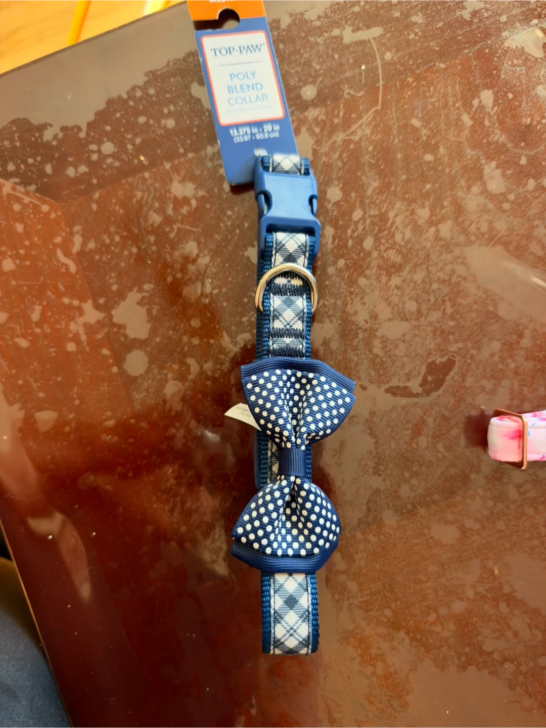 Top Paw Medium Poly Blend Dog Collar with Bow