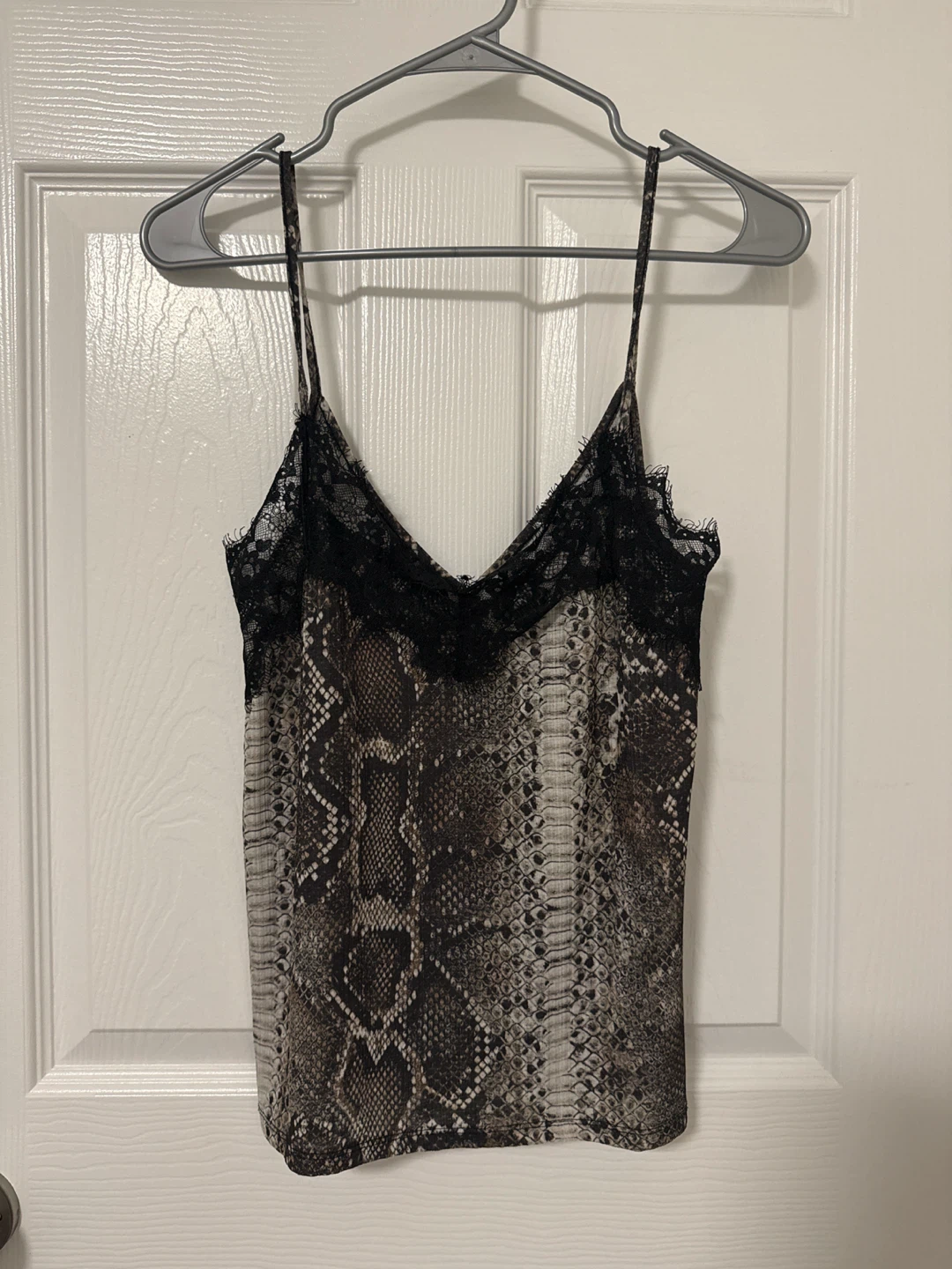 Snake Print Lace Trim Camisole