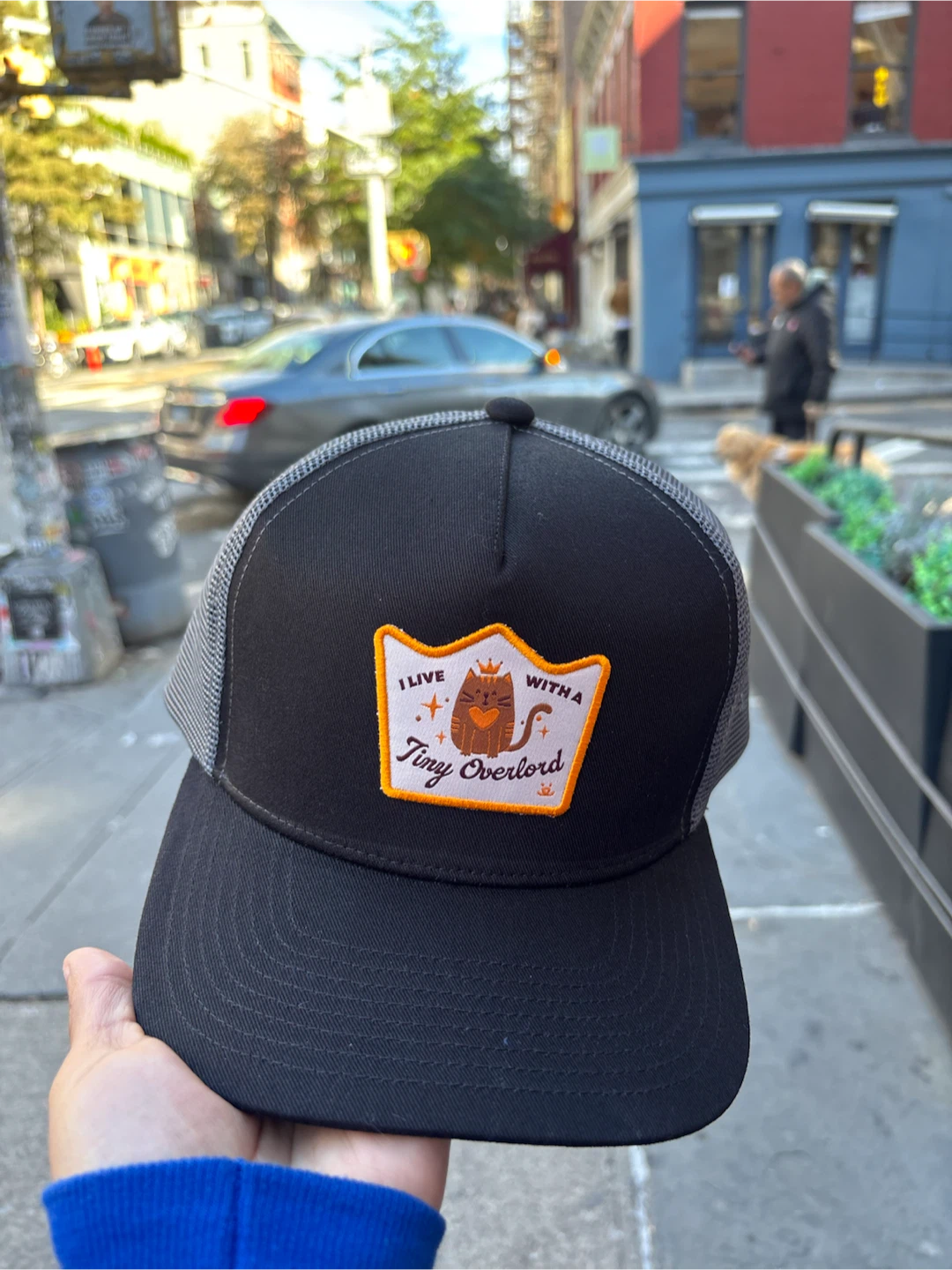 Tiny Overlord Cat Graphic Trucker Hat