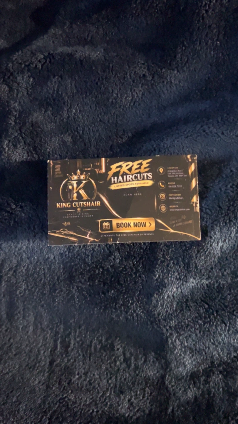 King Cutshair Promotional Card
