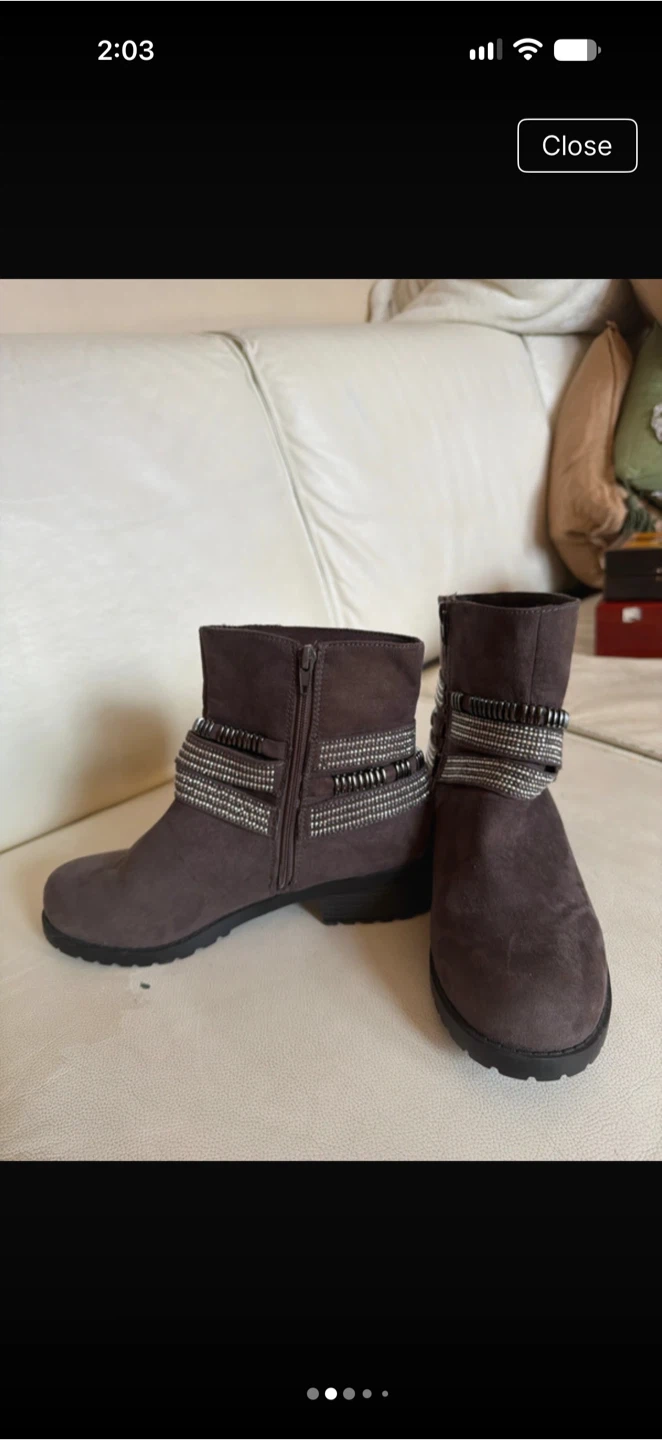 Lane Bryant Brown Ankle Boots Size 9W - photo 2