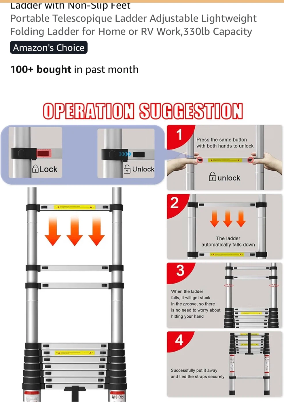 New Telescoping 16’ Aluminum Ladder - photo 3
