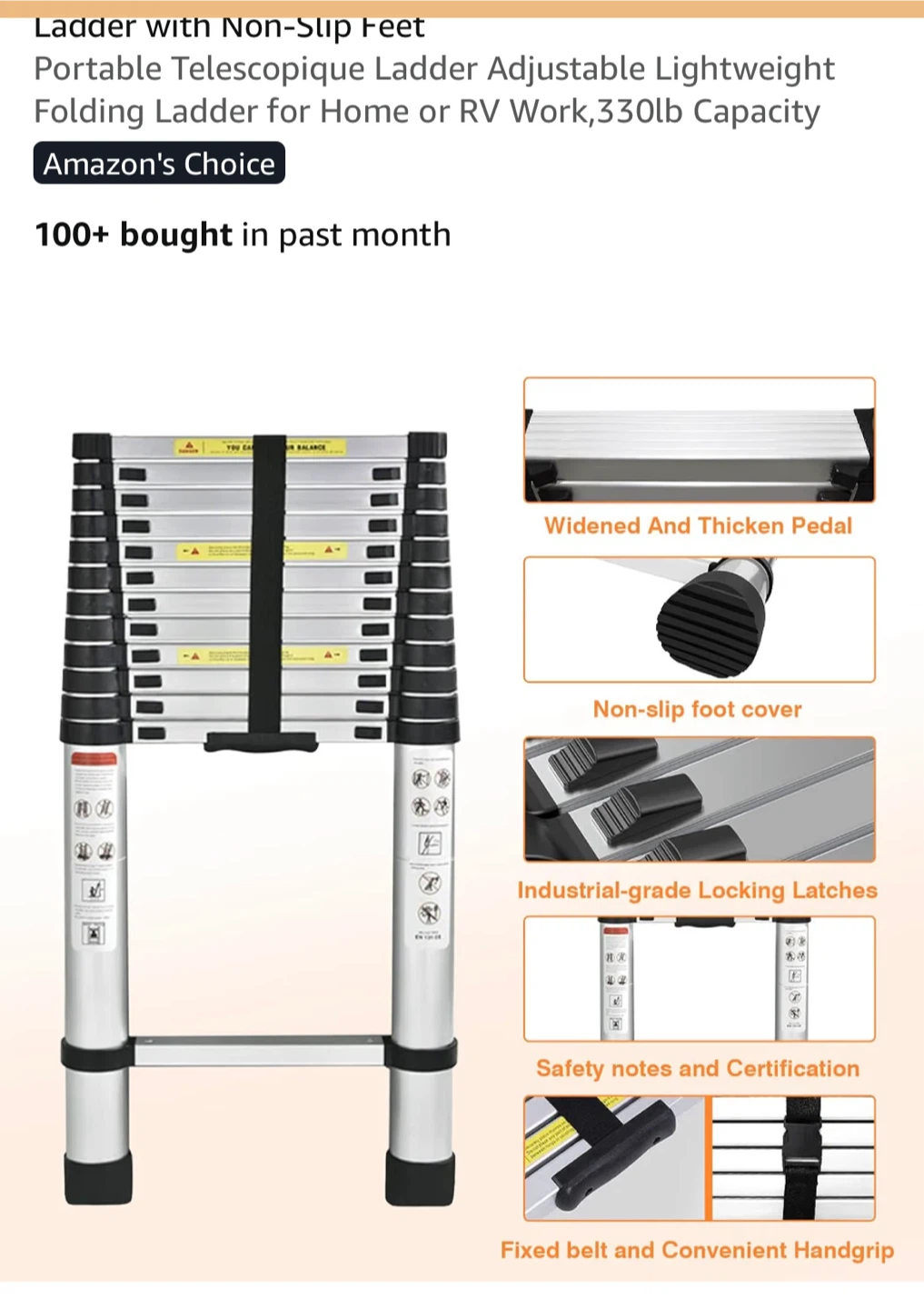 New Telescoping 16’ Aluminum Ladder - photo 5