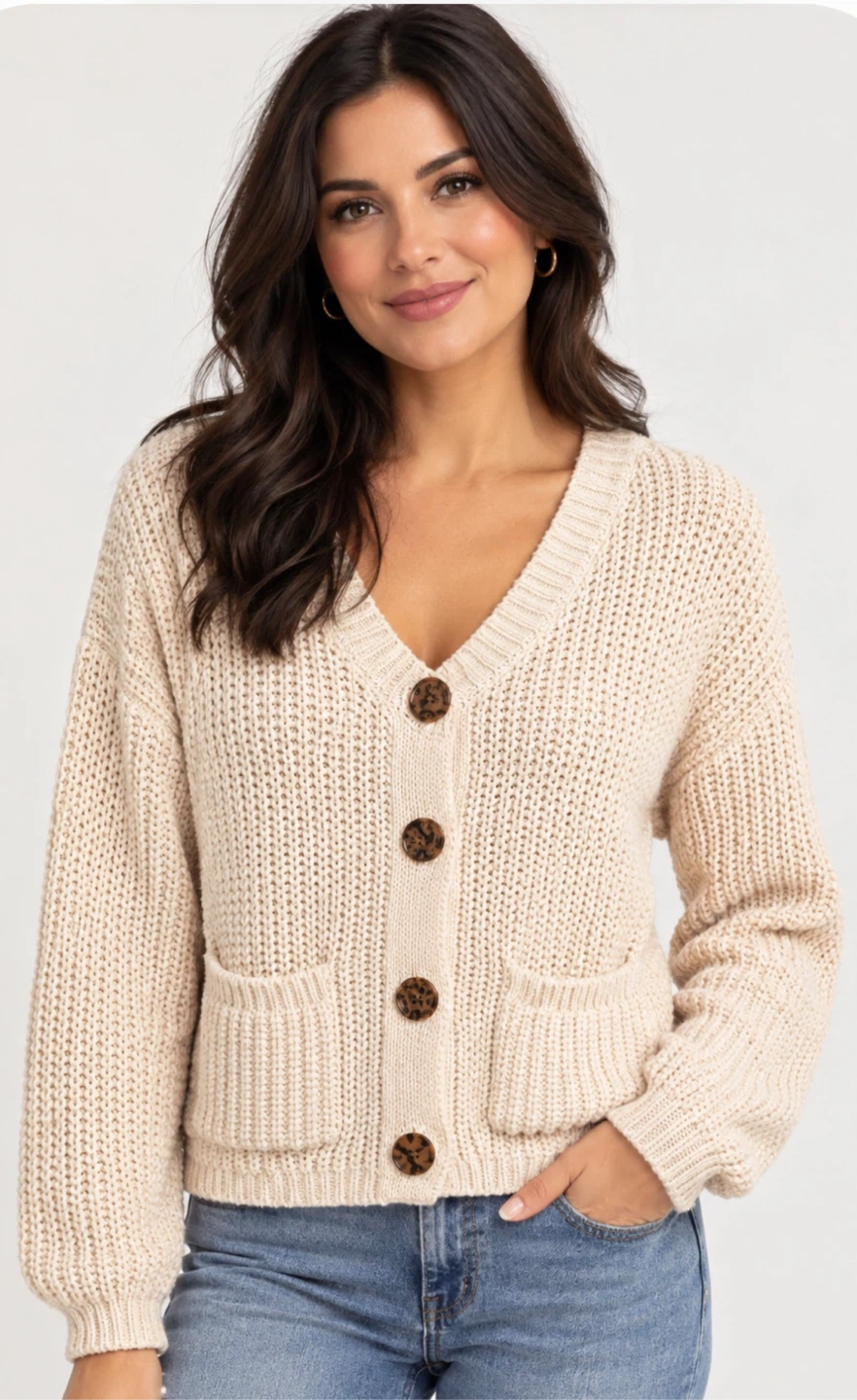 House of Harlow 1960 Cream Cardigan