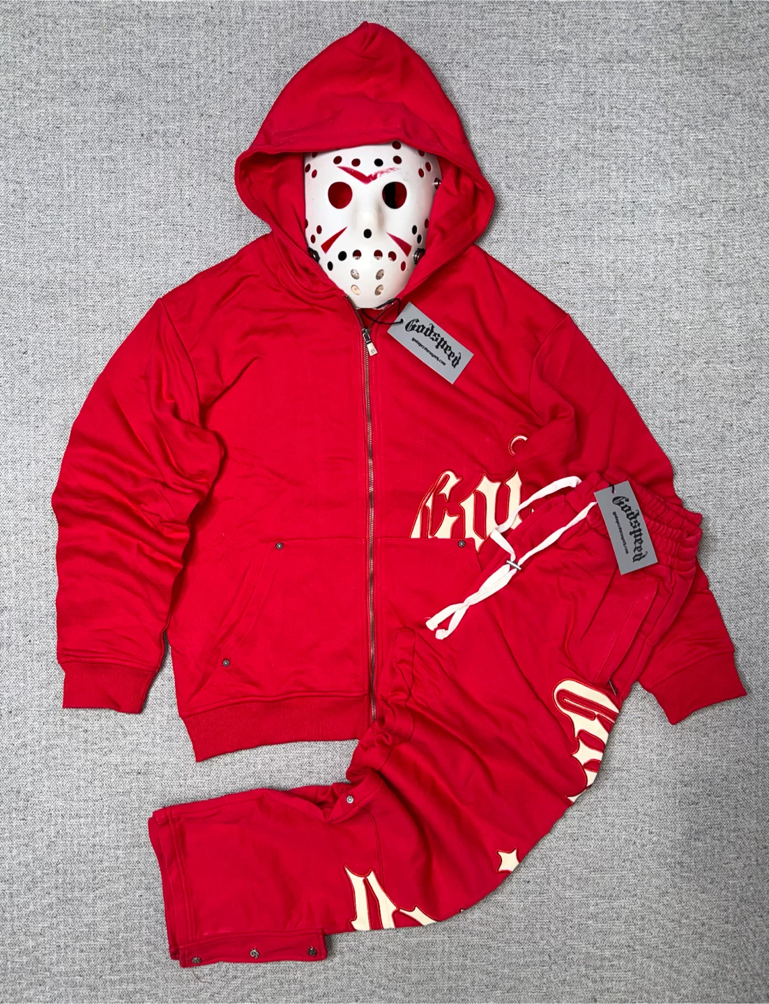 Godspeed Red Zip-Up Hoodie and Sweatpants Set