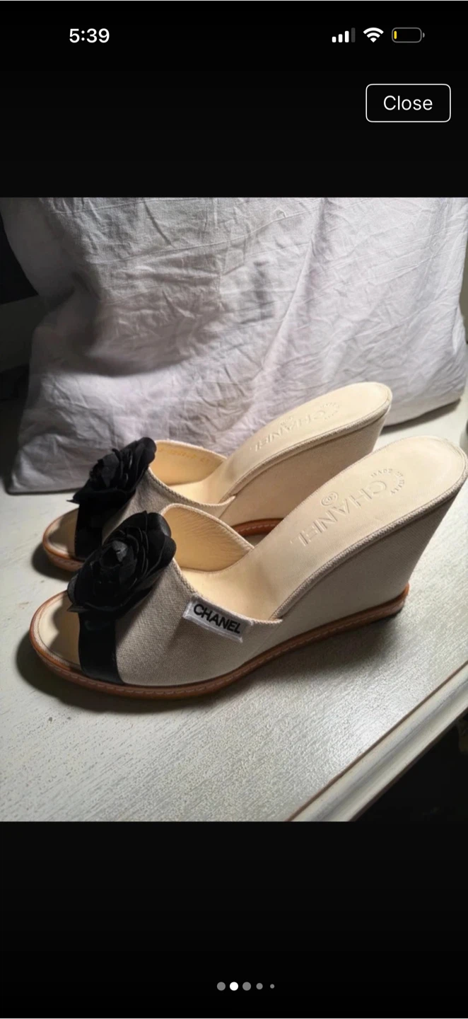 Chanel Camellia Wedge Sandals - photo 2