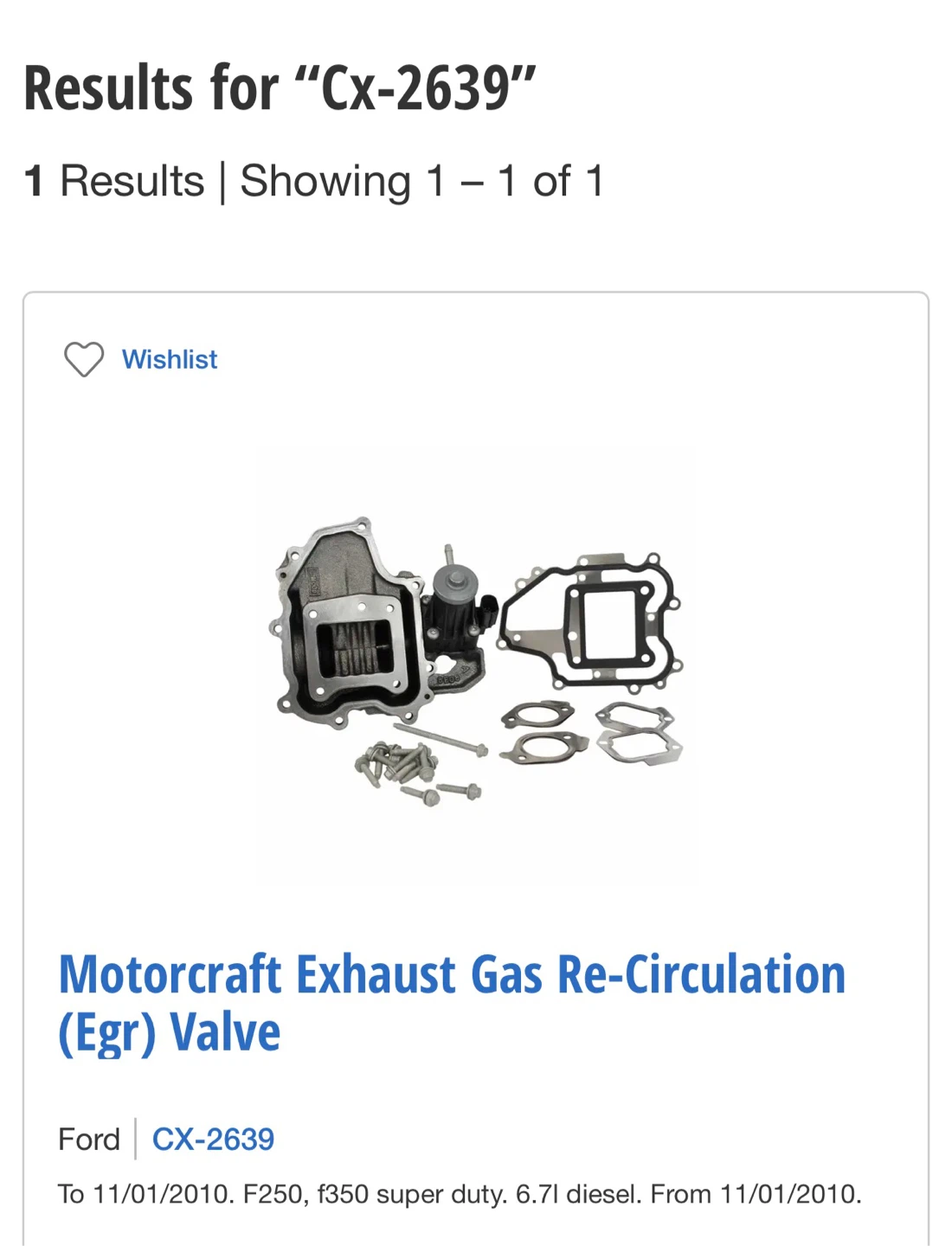 Motorcraft Exhaust Gas Recirculation (EGR) Valve CX-2639