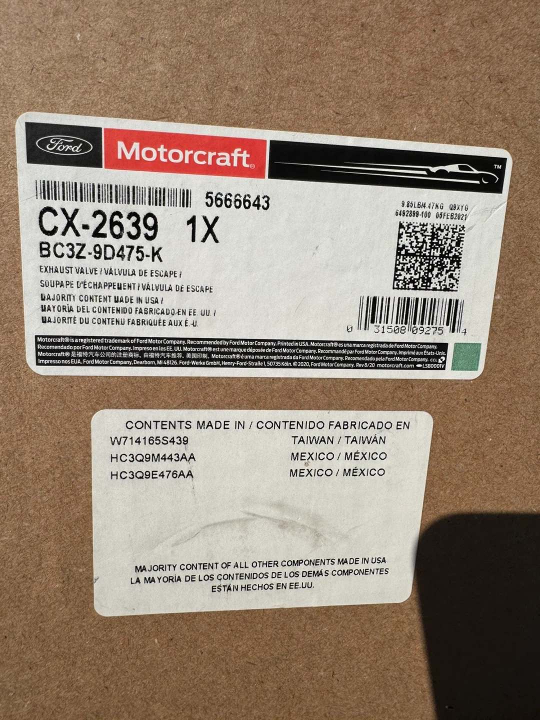 Motorcraft Exhaust Gas Recirculation (EGR) Valve CX-2639 - photo 2