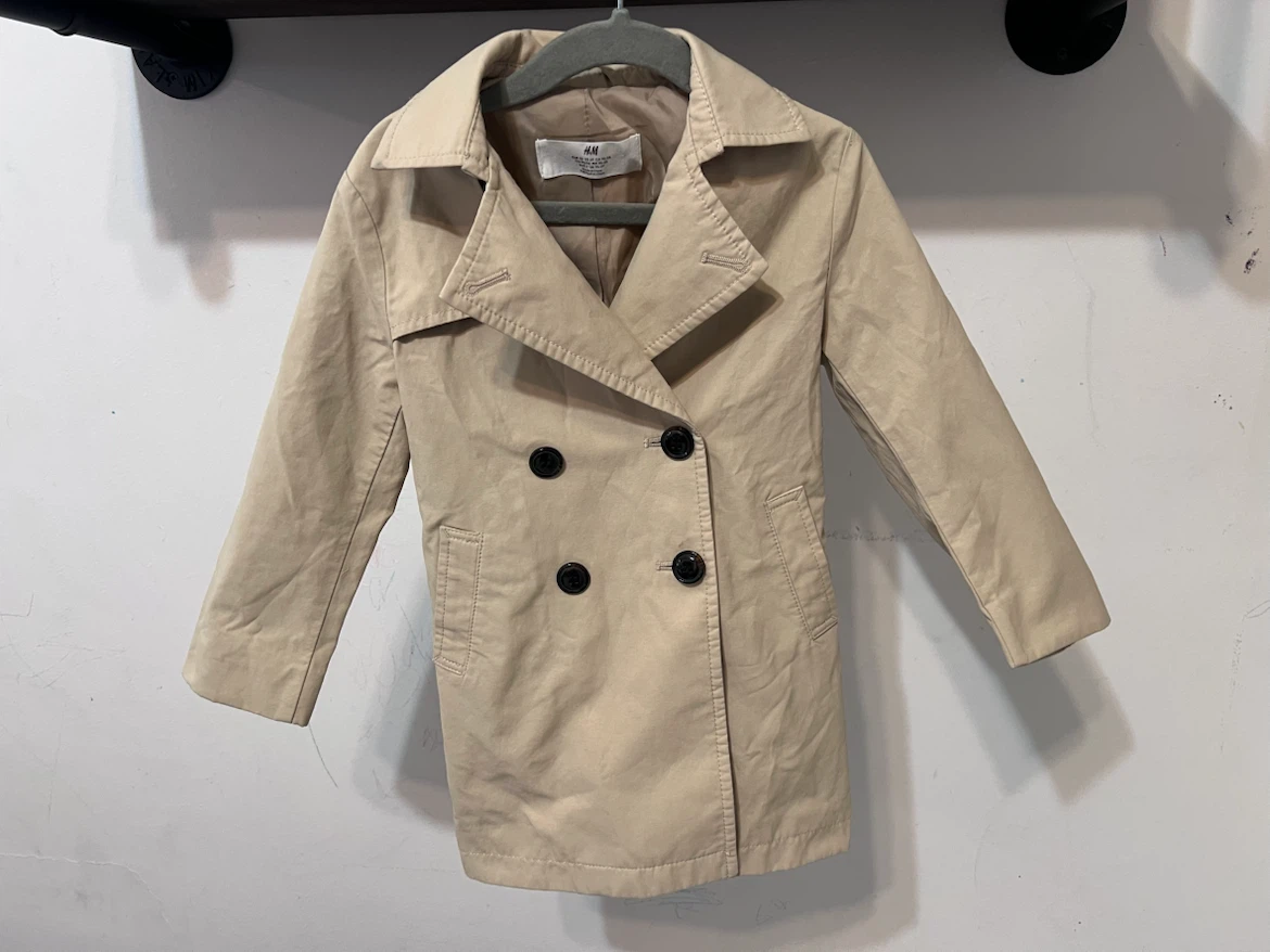 🤎 H&M Kids Beige Trench Coat – Size 2T / 92