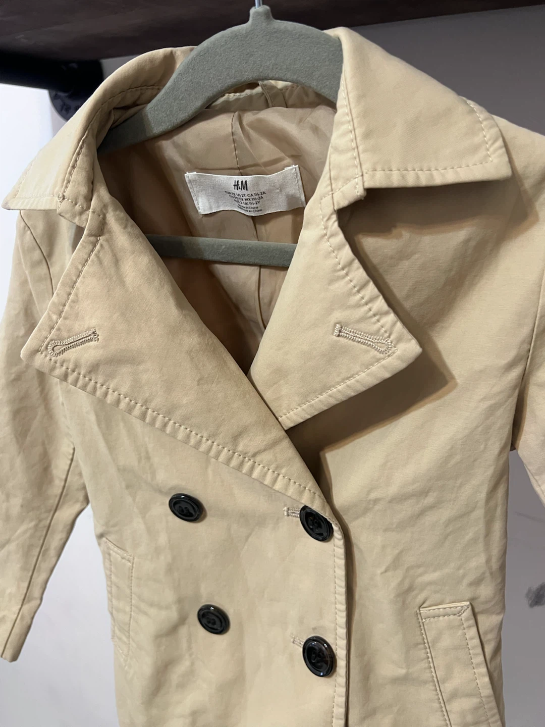 🤎 H&M Kids Beige Trench Coat – Size 2T / 92 - photo 3