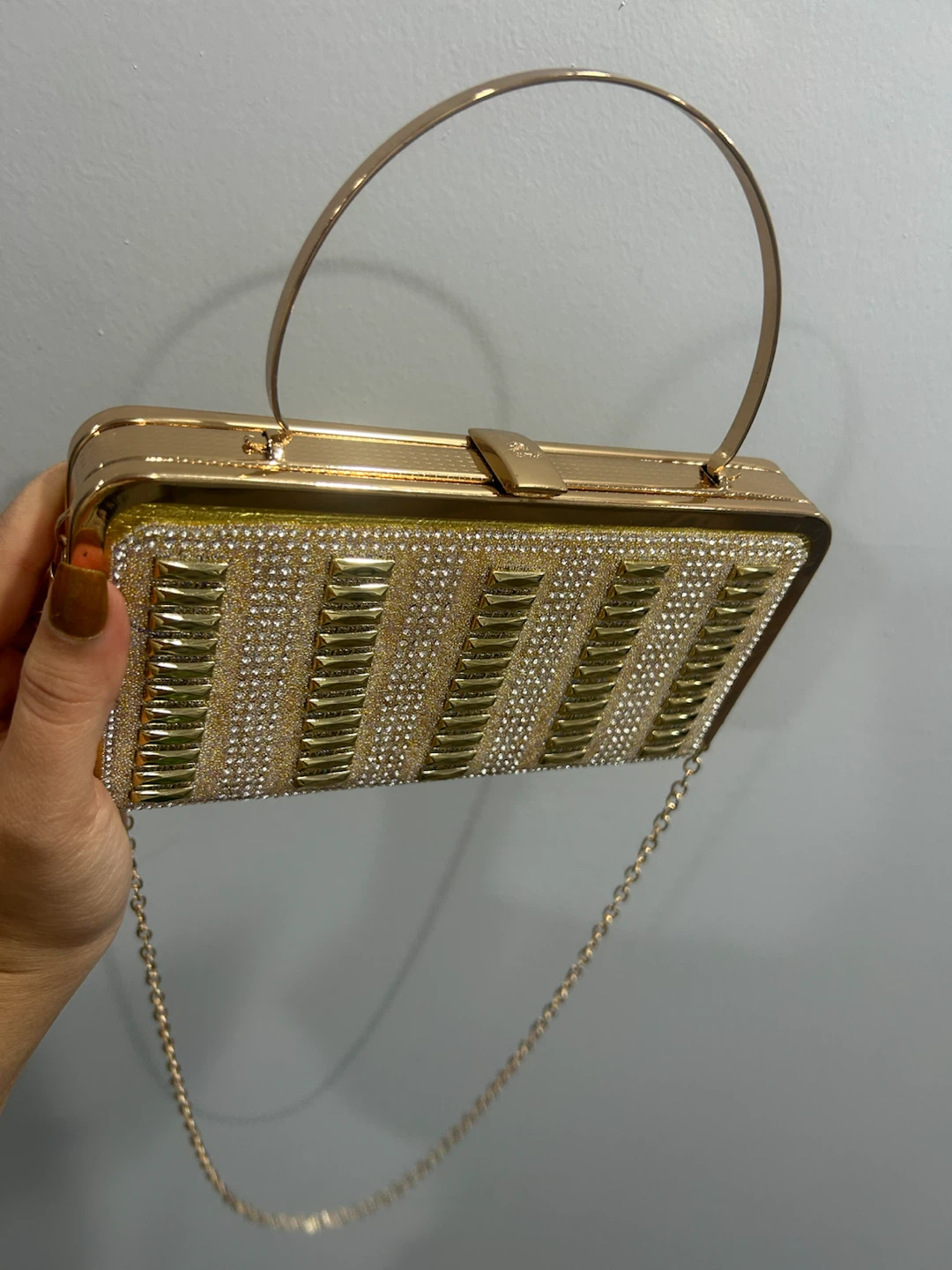 Gold Rhinestone Clutch Handbag - photo 2
