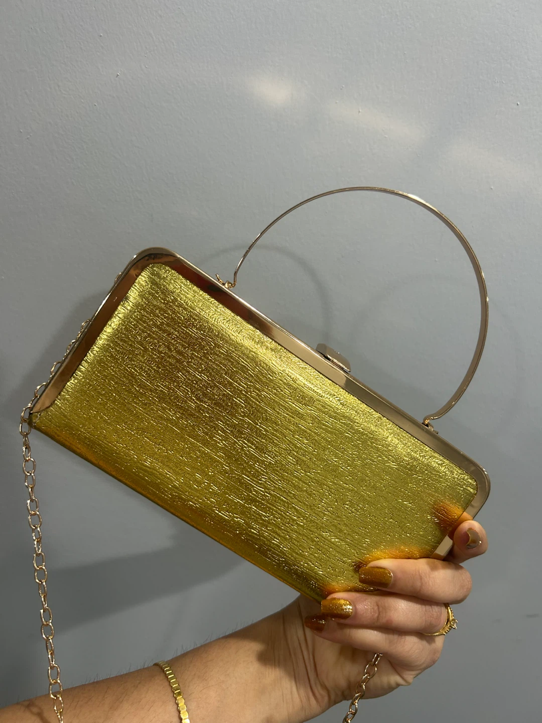 Gold Rhinestone Clutch Handbag - photo 3
