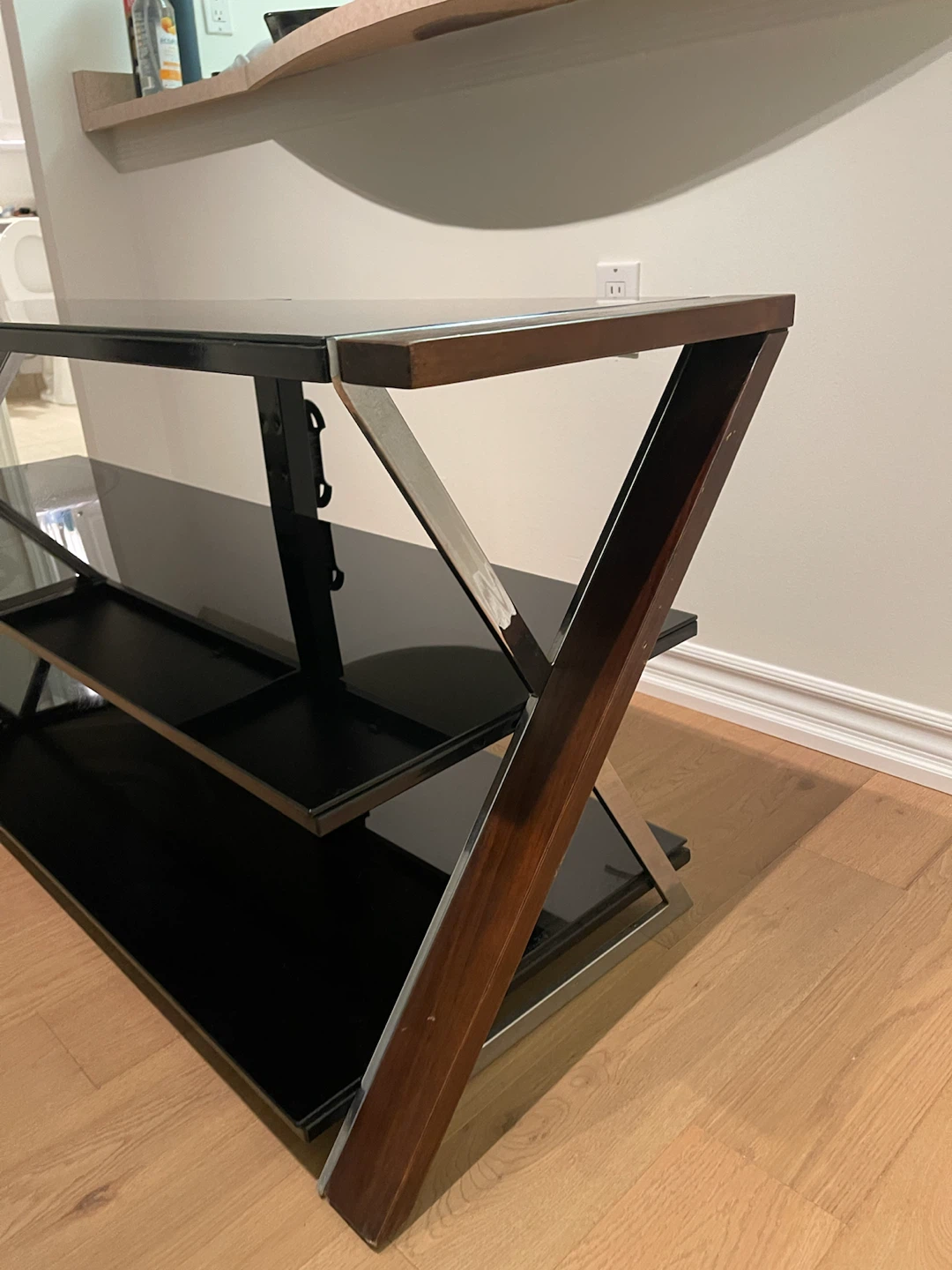 Modern Glass and Wood Media Console - photo 4