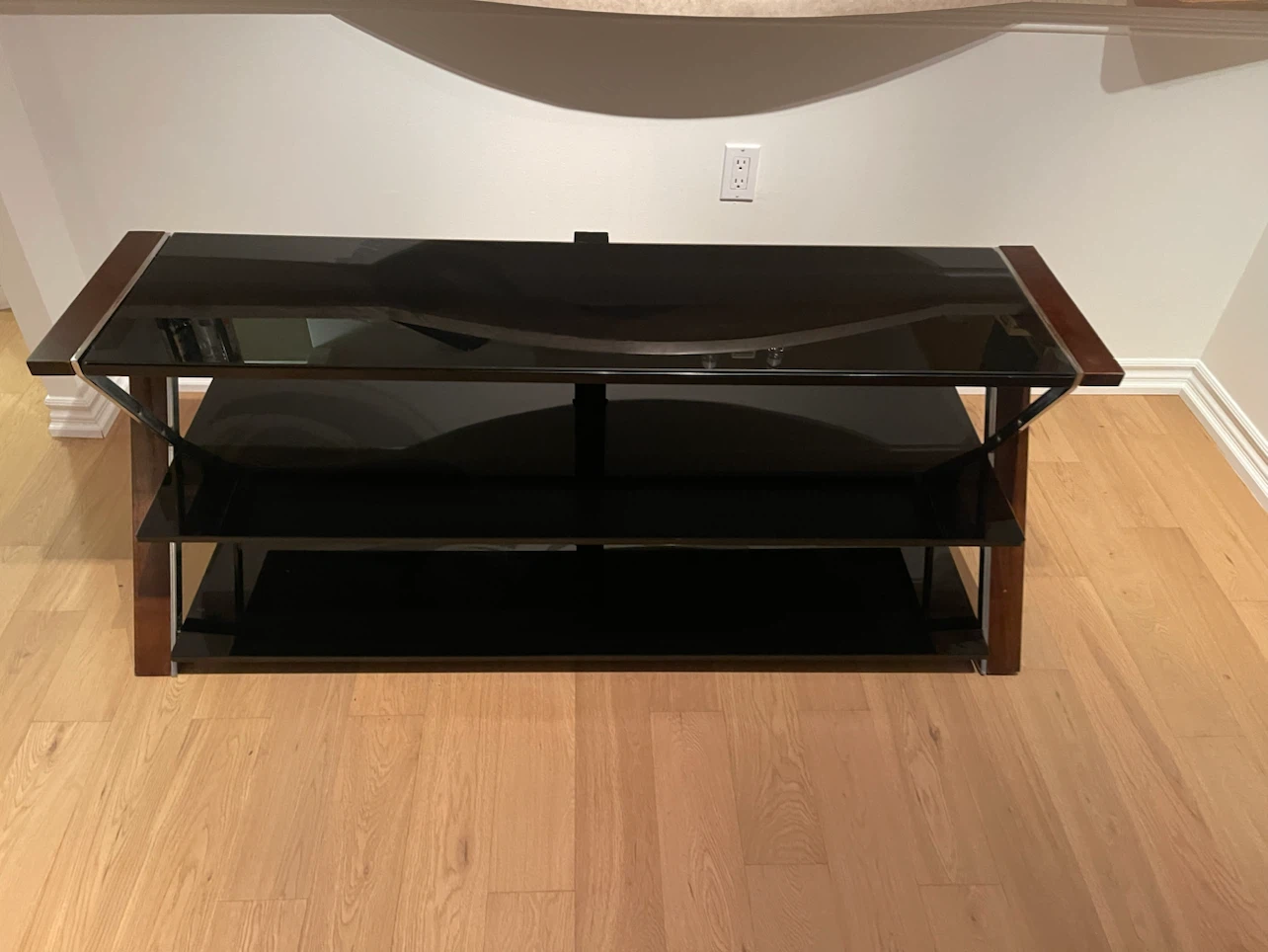 Modern Glass and Wood Media Console - photo 5