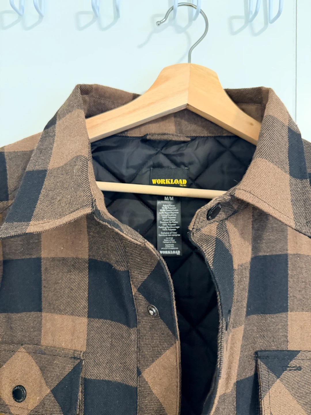 Workload Quilted Flannel Shirt Jacket Brown/Black - photo 2