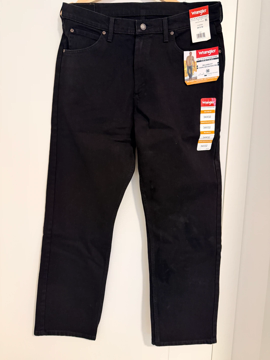 Wrangler Five Star Heritage Relaxed Fit Jeans Black 34x32