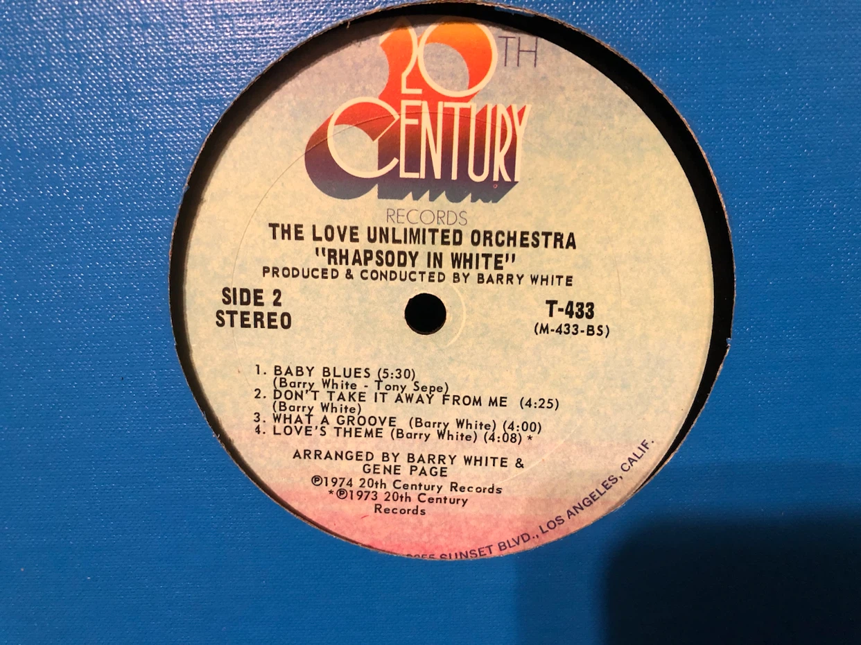 Love Unlimited Orchestra - Rhapsody in White Vinyl LP - photo 2
