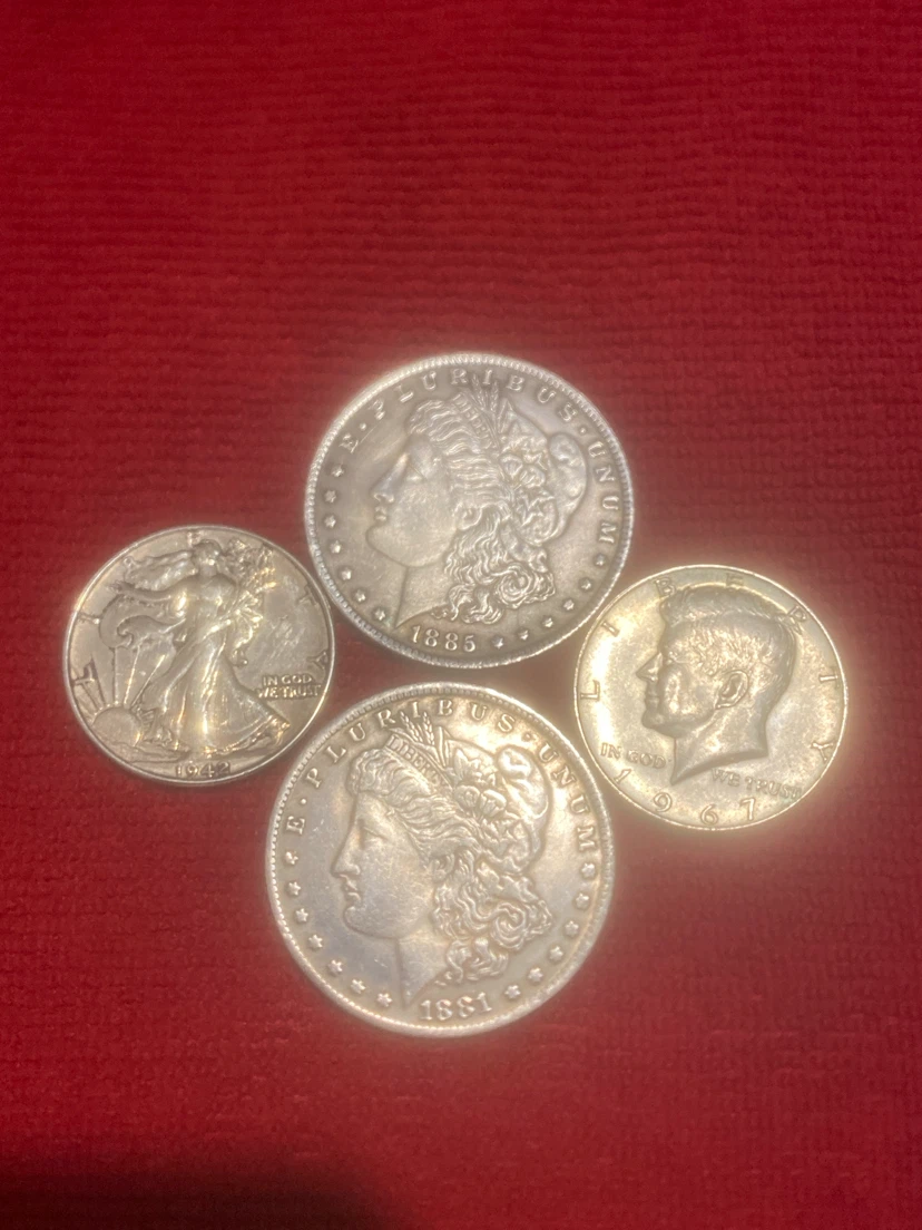 Collection of Four Vintage silver  US Coins