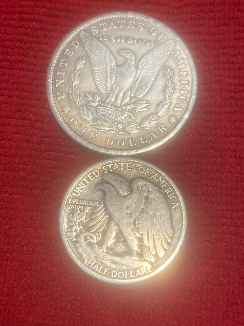 1882 Morgan Silver Dollar and 1935 Walking Liberty Half Dollar - photo 2