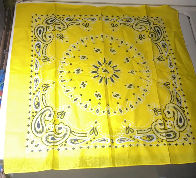 Yellow paisley bandana