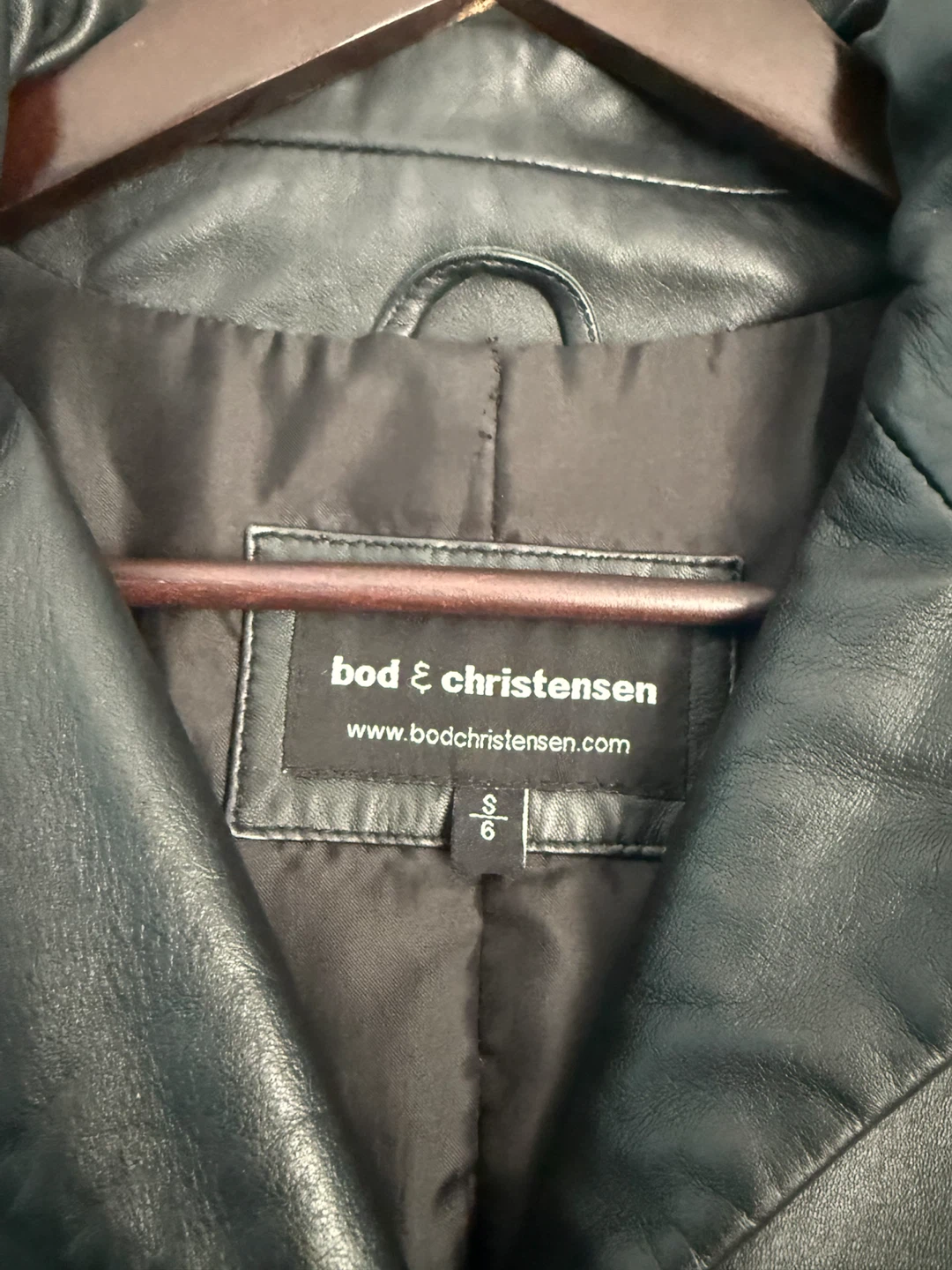 Bod & Christensen Black Leather Trench Coat - photo 3