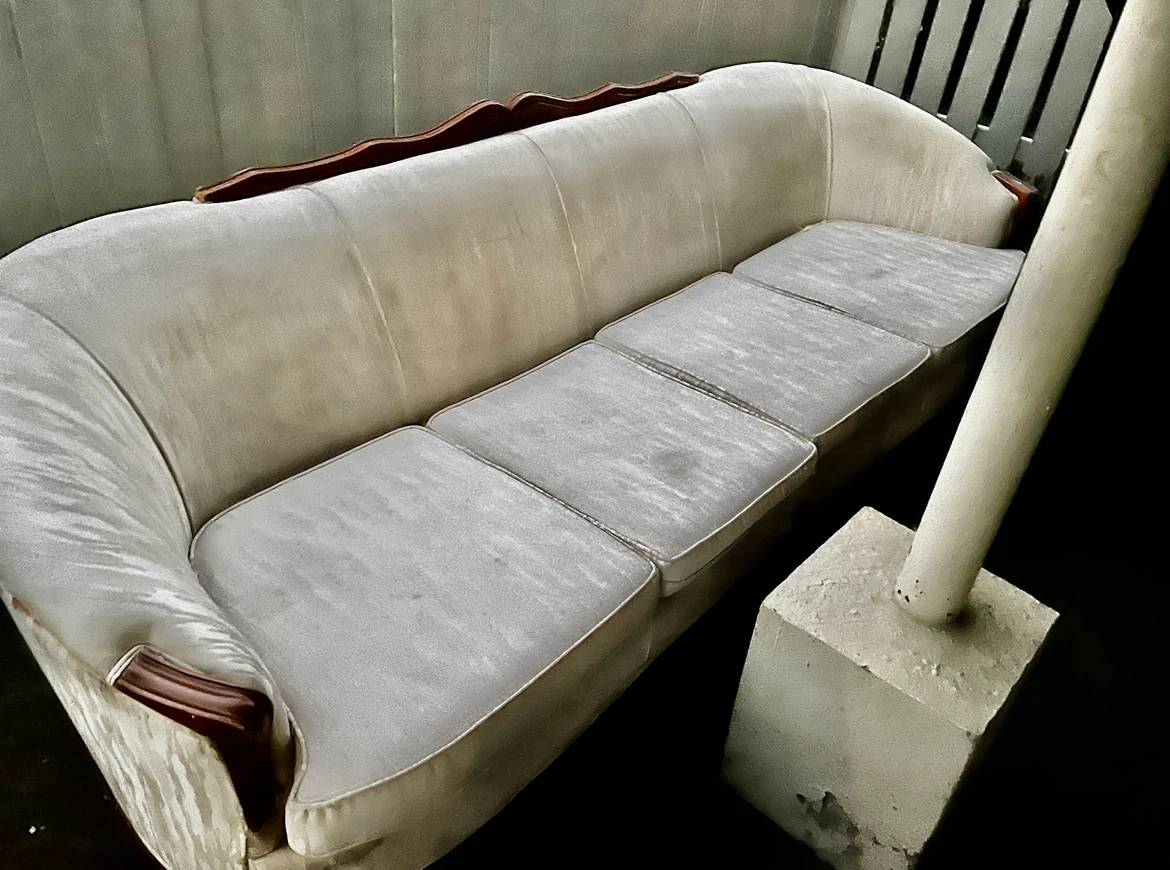 Champagne vintage couch