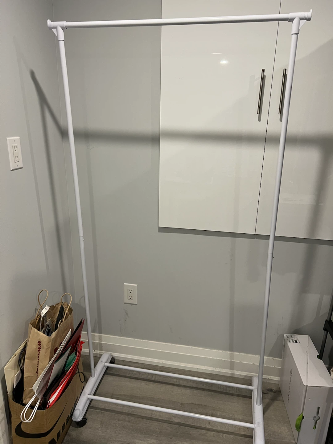 White Metal Clothing Garment Rack