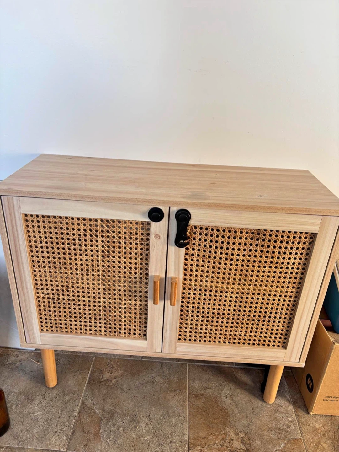 Light Wood Rattan Debbie Travis Cabinet
