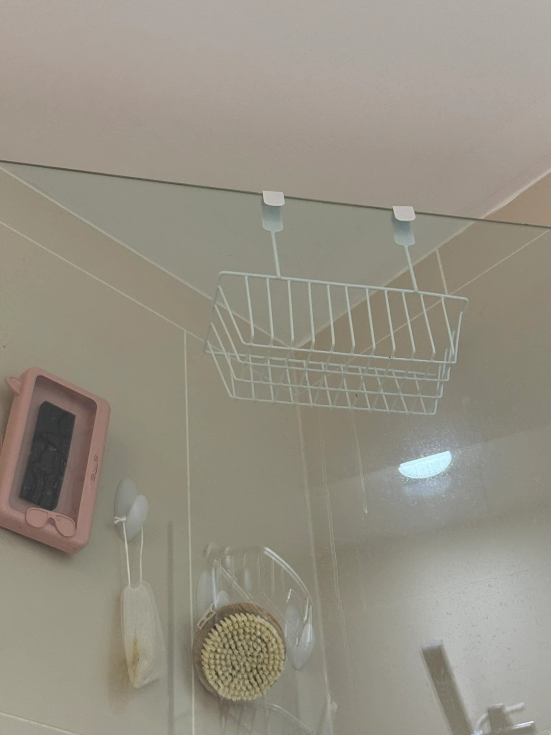 White Over-the-Door Shower Caddy