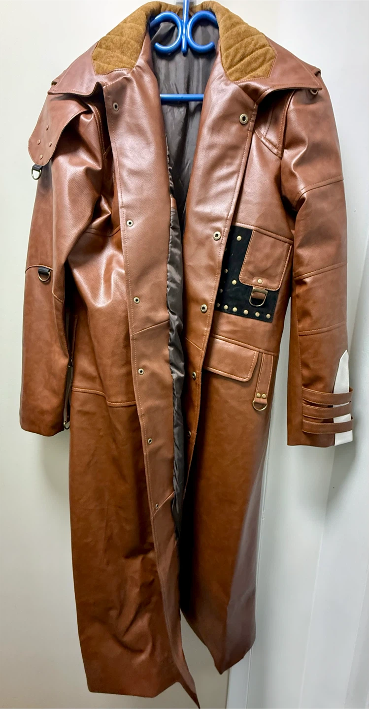 Yondu Udonta Faux Leather Trench Coat