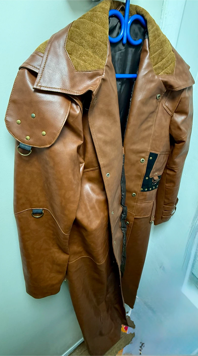 Yondu Udonta Faux Leather Trench Coat - photo 4