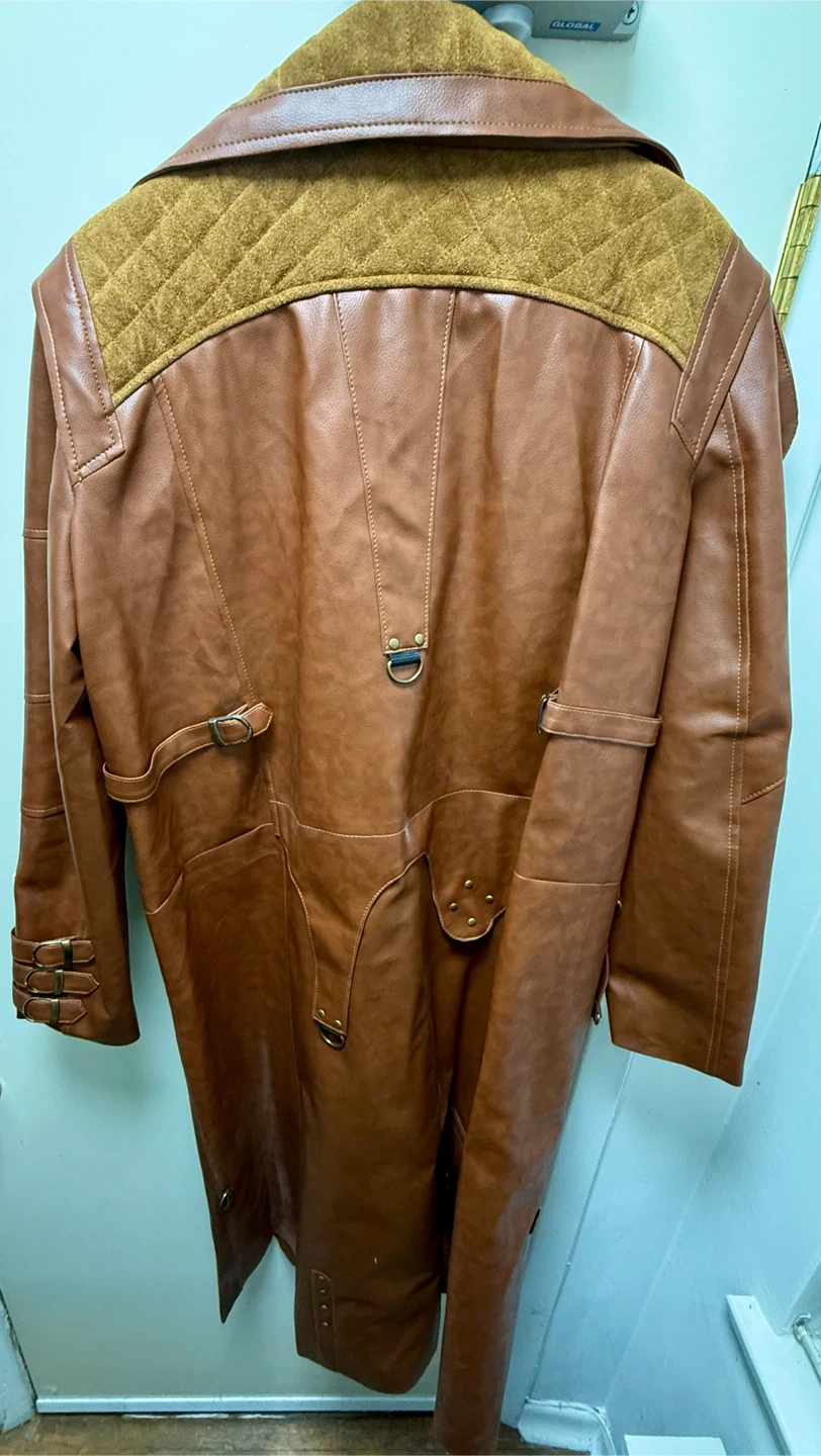 Yondu Udonta Faux Leather Trench Coat - photo 5