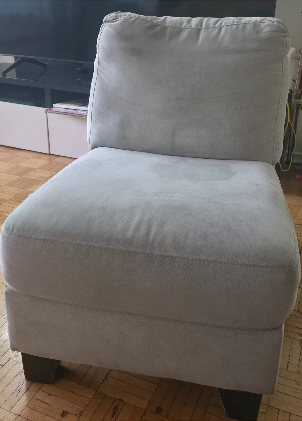 Light Grey Armless Accent Chair - photo 2