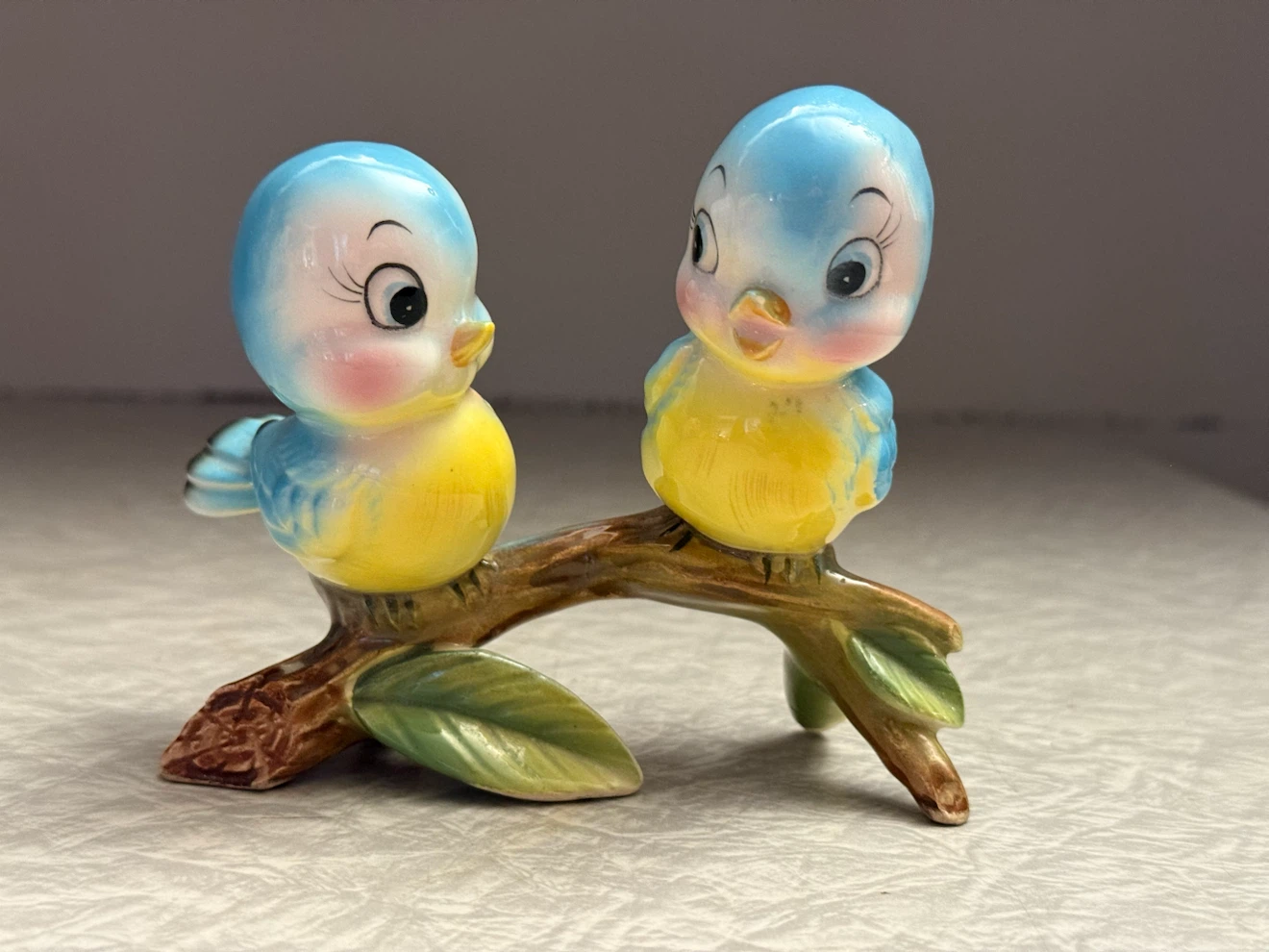 Vintage Norcrest Blue birds on a Log