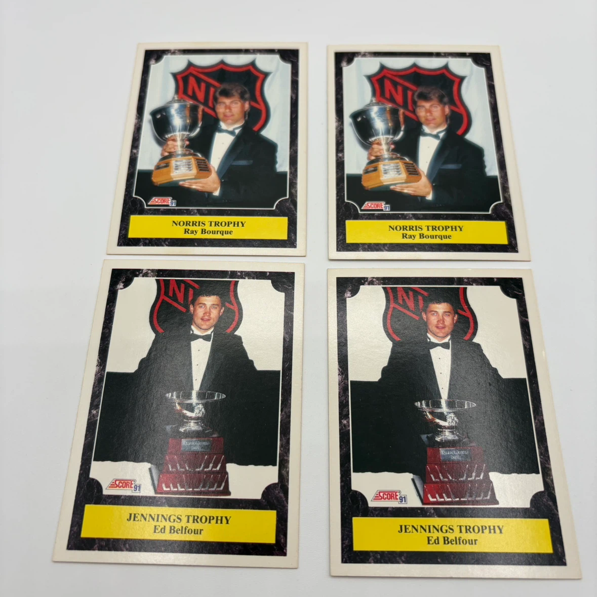 1991 Score NHL Hockey Cards - Ray Bourque and Ed Belfour
