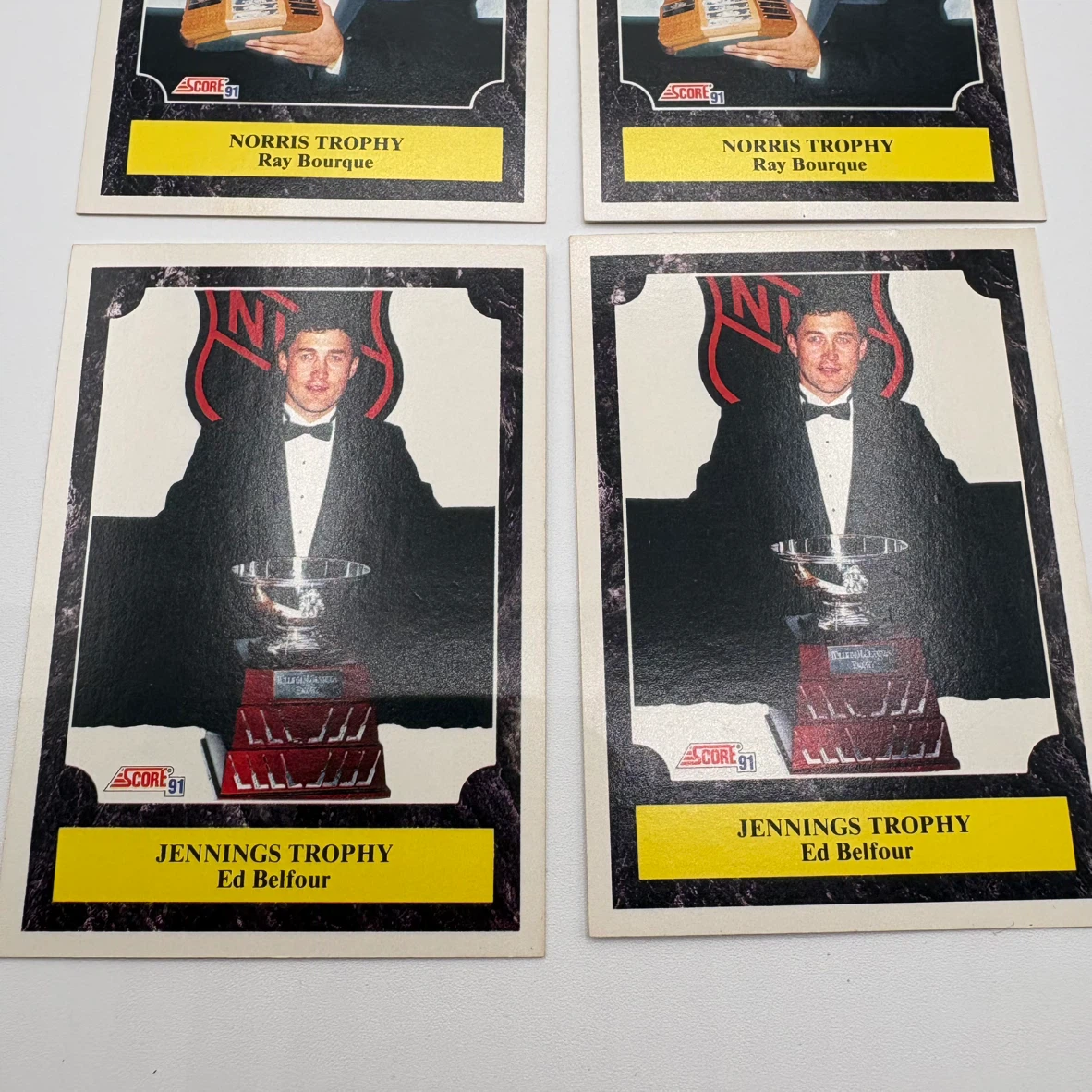 1991 Score NHL Hockey Cards - Ray Bourque and Ed Belfour - photo 2