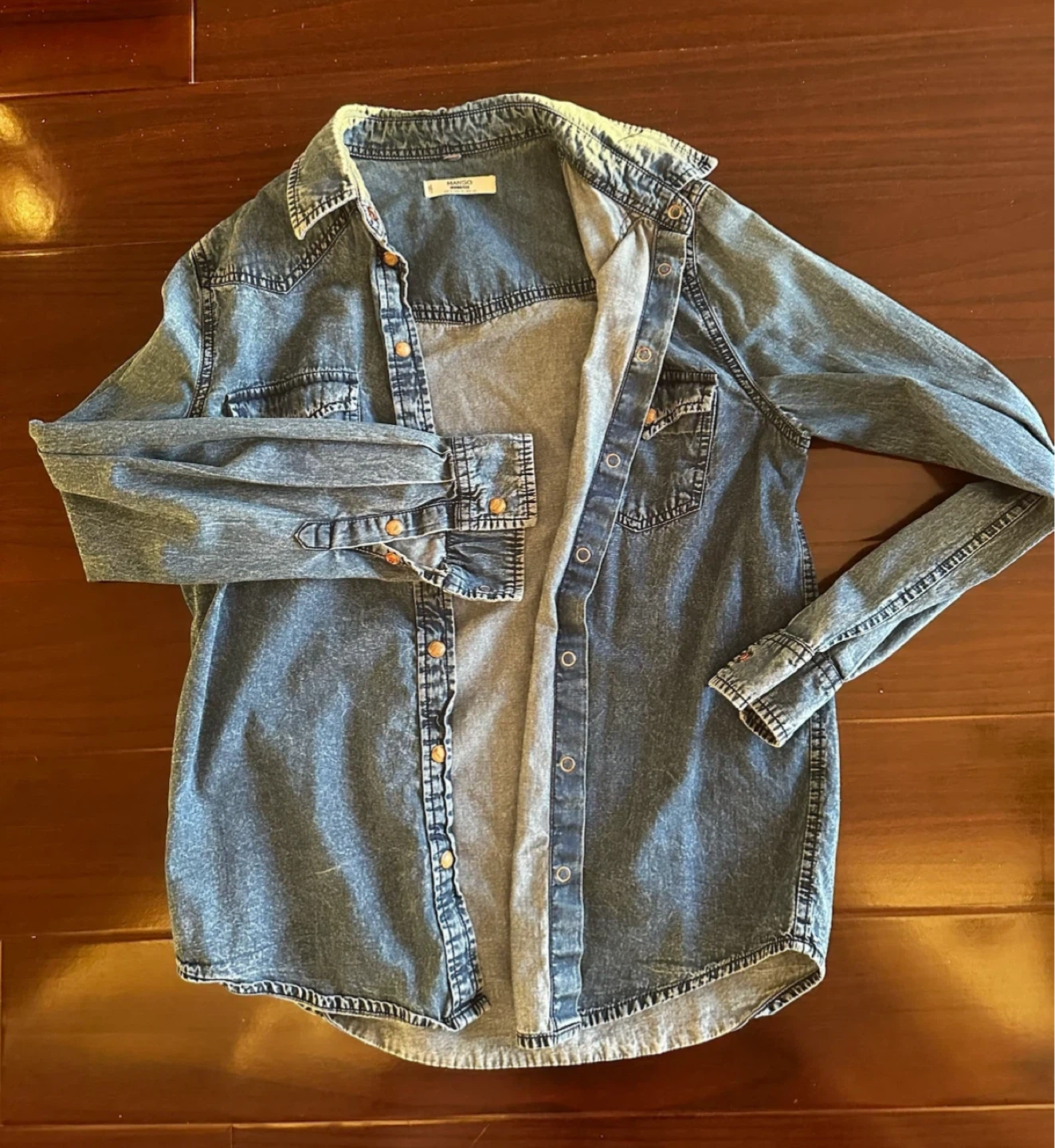 Mango Acid Wash Denim Shirt