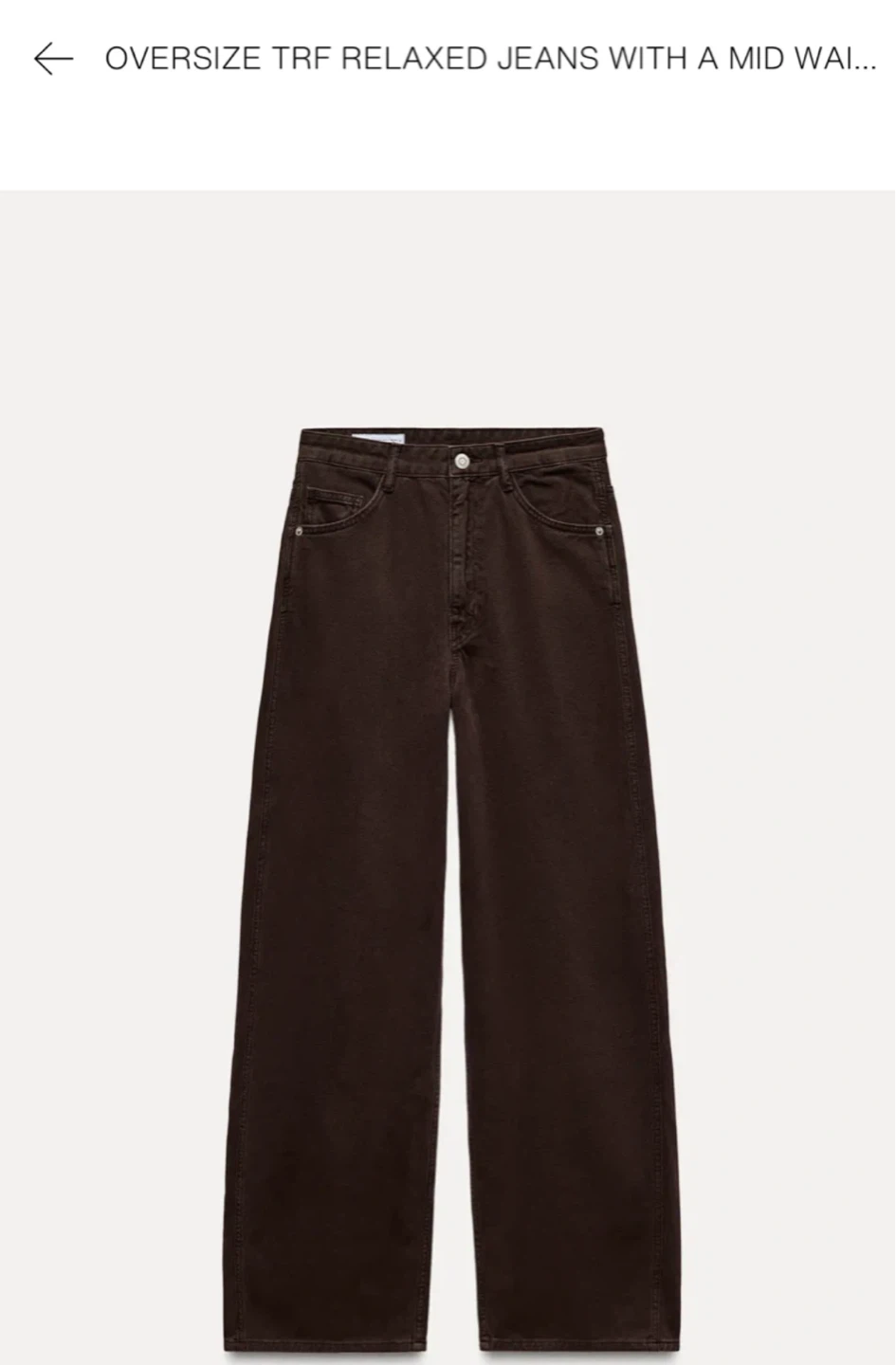 Zara TRF Relaxed Mid Rise Jeans