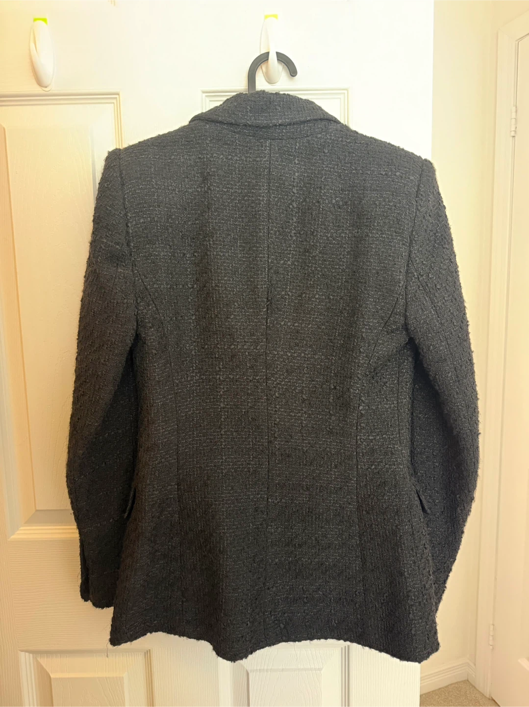 Zara Black Tweed Double-Breasted Blazer - photo 2