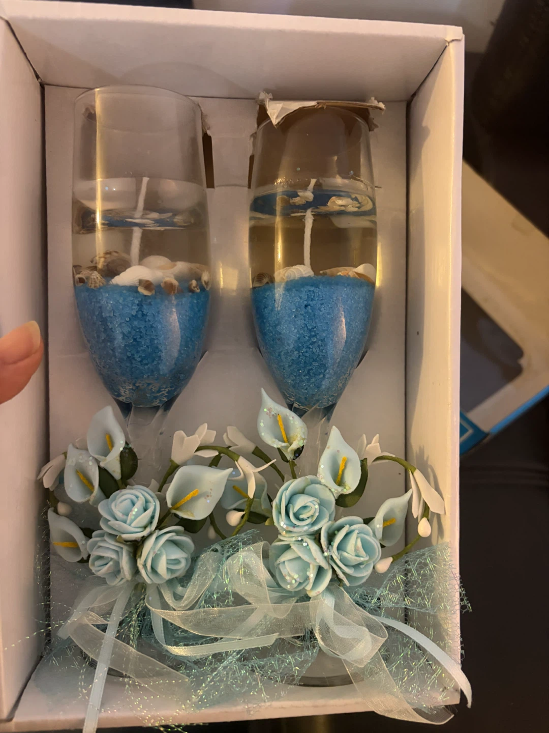 Decorative Champagne Glass Gel Candles - photo 3