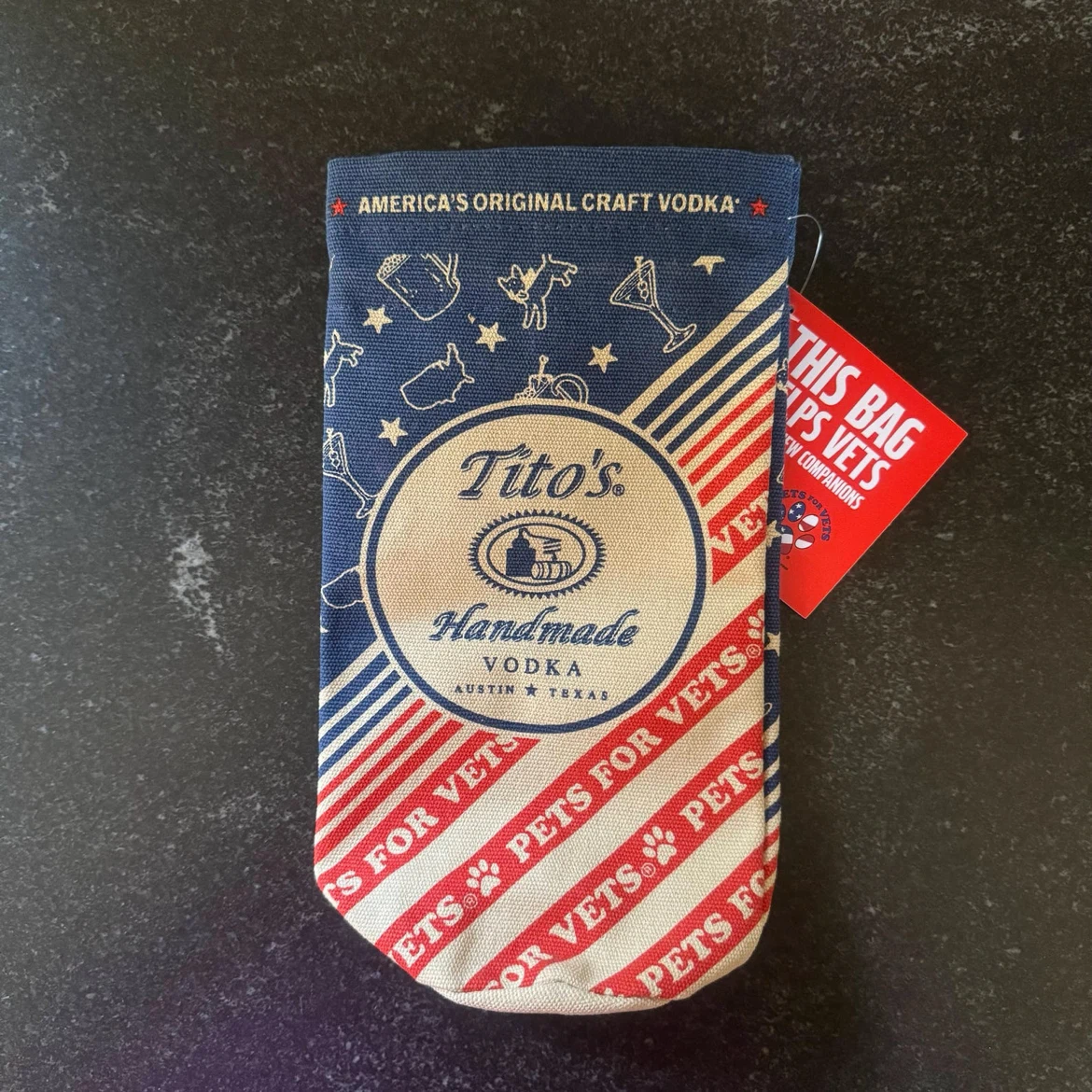 Tito's Vodka Pets for Vets Bottle Bag