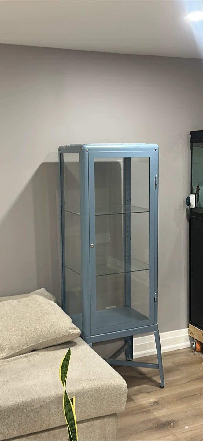 Glass Door Cabinet Light Blue