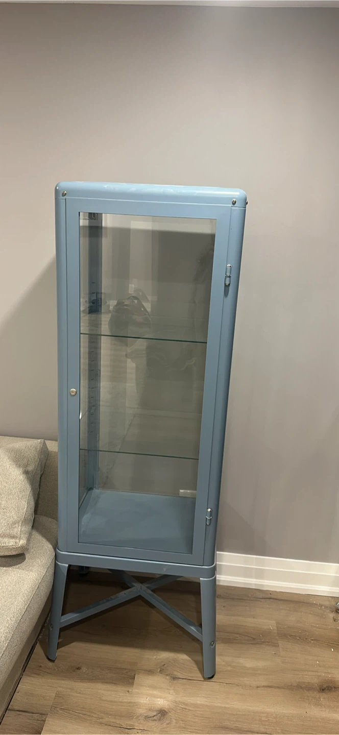 Glass Door Cabinet Light Blue - photo 2